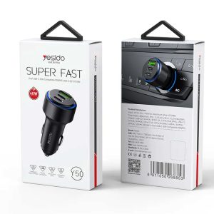 شارژر فندکی YESIDO Y50 FAST CHARGER