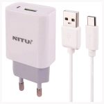 شارژر دیواری فست شارژ NITU NT-TC66F با کابل لایتنینگ 4